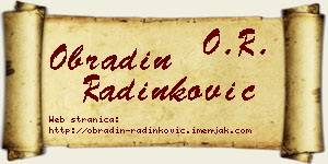 Obradin Radinković vizit kartica
